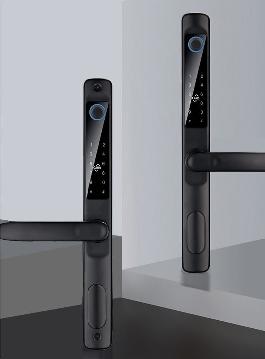 MS02 Wifi Fingerprint Tuya Glass Door Slim Lock with Two-sided Fingerprint Recognition