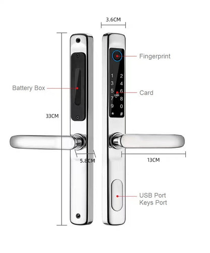 MS01 Wifi Fingerprint Tuya Glass Door Sliding Door Smart Lock