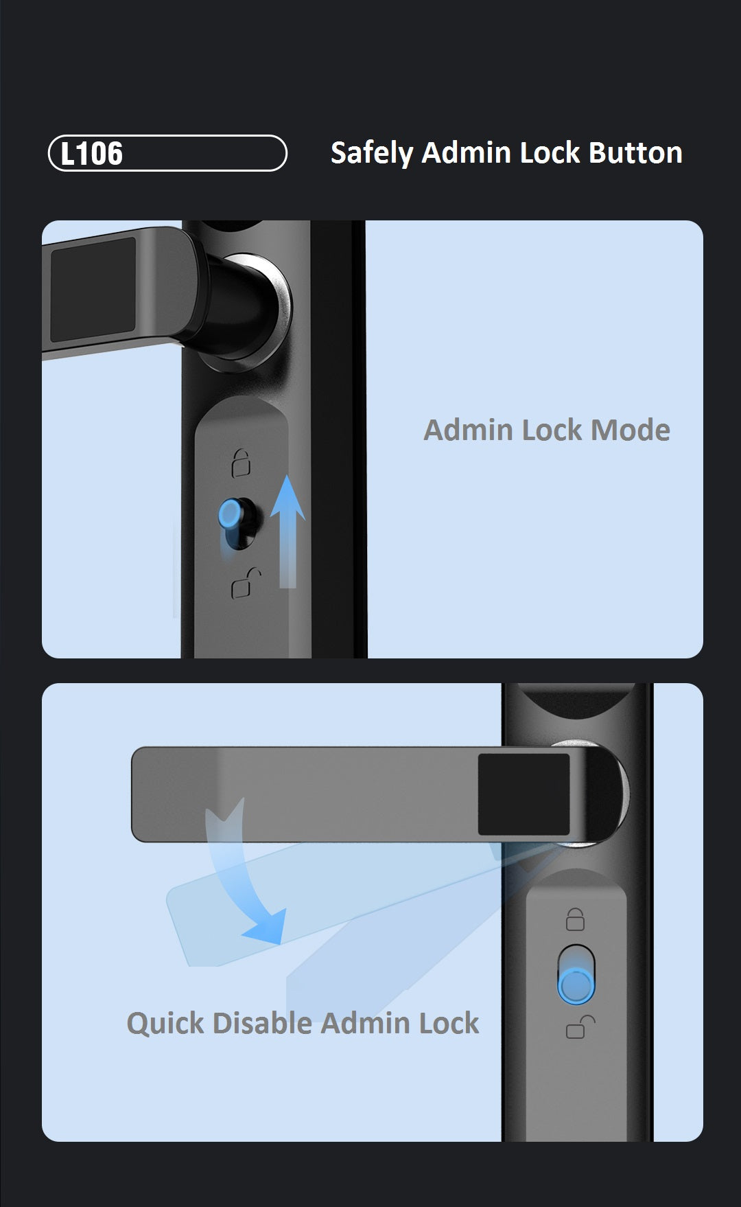 L106 Wifi Fingerprint Tuya Glass Door Sliding Door Smart Lock Suits Outdoor Application