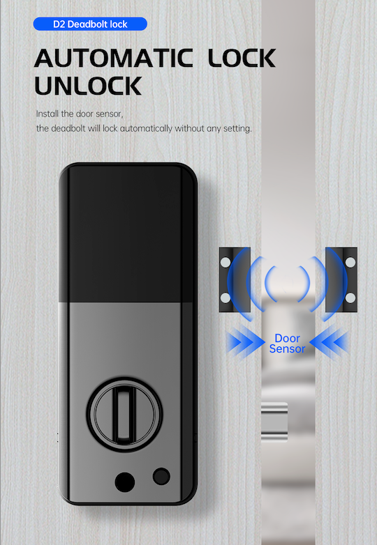 D2 BLE Tuya TTL Deadbolt Smart Lock for Personal and Hotel, Apartment Application