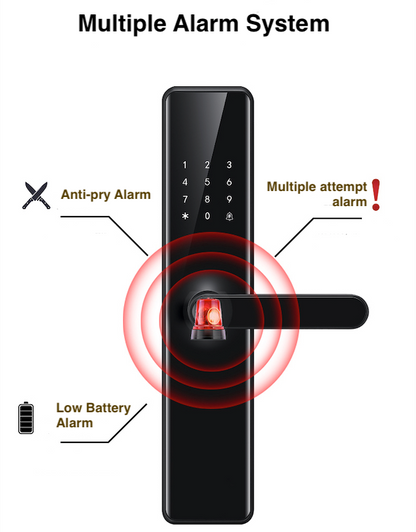 DF590 Tuya Wifi/Bluetooth Fingerprint Smart Door Lock for Home, Hotel