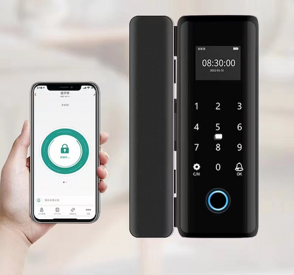 K170 Multiple Unlock with BLE Tuya &TT Lock APP Smart Glass Door Automatic Smart Lock